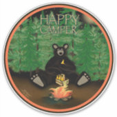 Happy Camper Bear Jote amusant Inspirivity Sticker (Devant)
