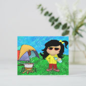 Happy Camper Briefkaart (Staand voorkant)