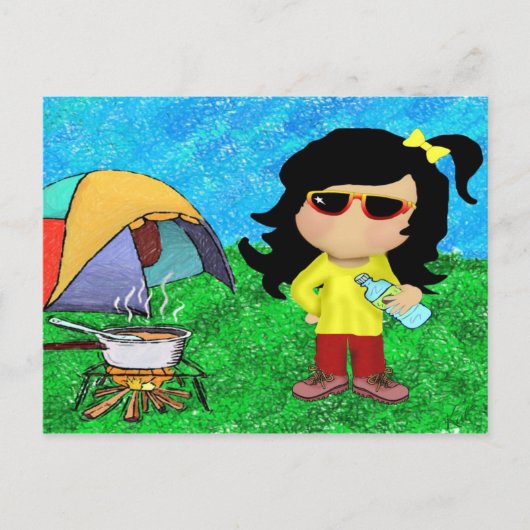 Happy Camper Briefkaart (Voorkant)