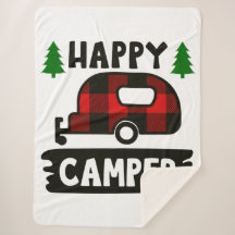Happy Camper Buffalo Pset Sherpa Blanket