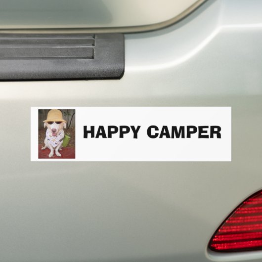 HAPPY CAMPER BUMPERSTICKER (Op auto)