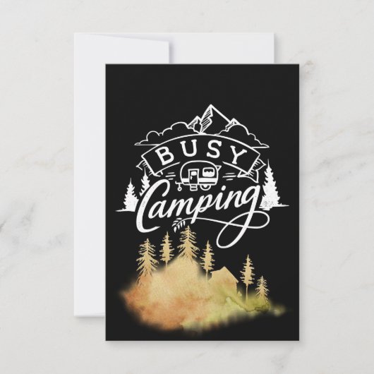Happy Camper Busy Camping Bedankkaart (Voorkant)