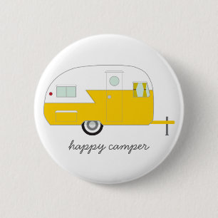 Happy Camper Button geel
