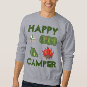 Happy Camper Caming Enthousiast Tent Compass Trui