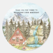 Happy Camper | Camp Birthday Party - Hartelijk dan Ronde Sticker (Voorkant)