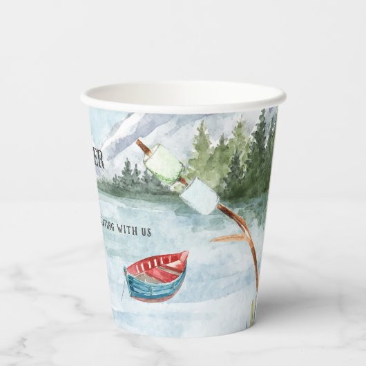 Happy Camper | Campagne op papierbekers Papieren Bekers (Achterkant)