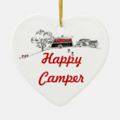 Happy Camper | Campagne RV in ruste Keramisch Ornament (Voorkant)