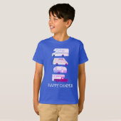 HAPPY CAMPER Campervan vanlife RV Trailer CUSTOM T-shirt (Voorkant volledig)