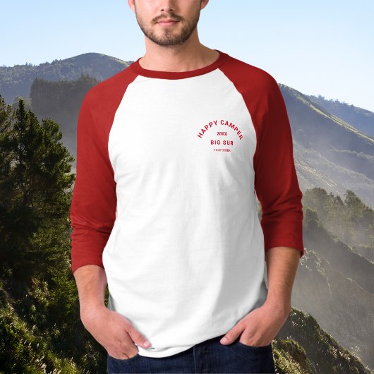 Happy Camper Camping Crew Zwart Raglan T-shirt
