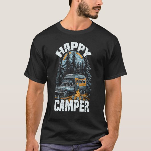 Happy Camper  Camping Graphic Tees for Men Women (Voorkant)