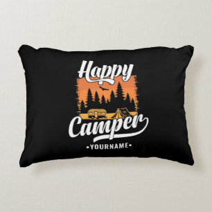 Happy Camper Camping Hiking Travel Caravan Life Accent Kussen