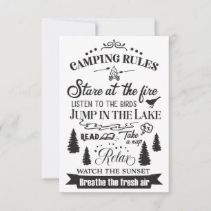 Happy Camper Camping Rules Bedankkaart