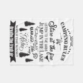 Happy Camper Camping Rules Fleece Deken (Voorkant (Horizontaal))