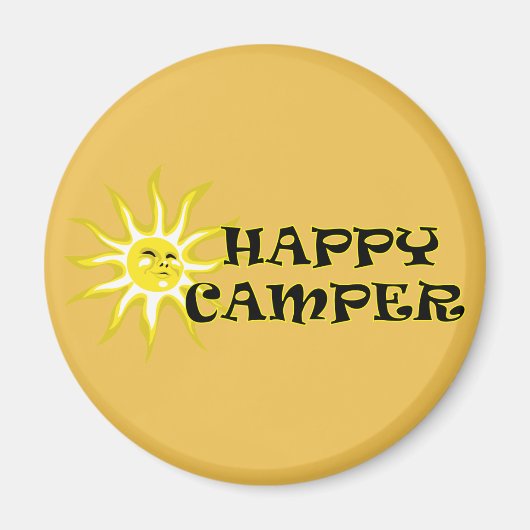 Happy Camper Camping Sunshine Magnet (Devant)