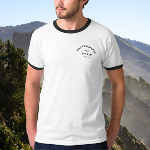 Happy Camper Camping Trip Zwart Ringer T-shirt