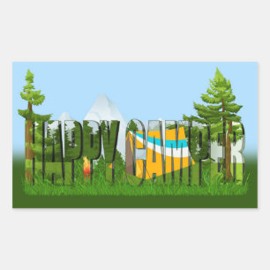 Happy Camper Campsite Rechthoekige Sticker