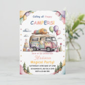 Happy Camper Celebration Invitation (Debout devant)