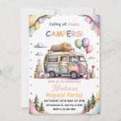 Happy Camper Celebration Invitation Kaart (Voorkant)