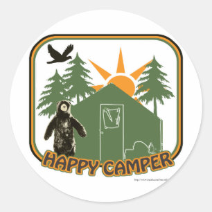 Happy Camper Classic Ronde Sticker