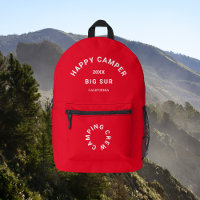 Happy Camper Crest Camping Crew Retro Rood