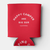 Happy Camper Crest Camping Crew Retro Rood Blikjeskoeler (Voorkant)