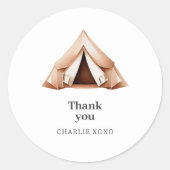 Happy Camper Custom Favor Sticker (Voorkant)