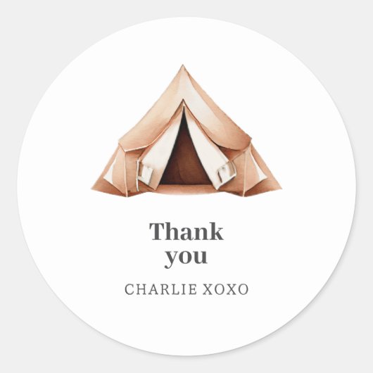 Happy Camper Custom Favor Sticker (Voorkant)