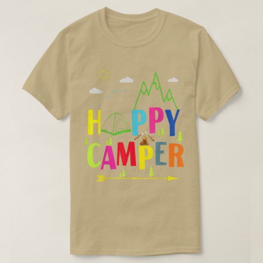 Happy Camper Cute  Camping Lover T-shirt (Design voorkant)