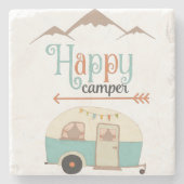 Happy Camper Cute RERV Stenen Onderzetter (Voorkant)