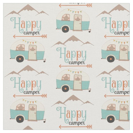 Happy Camper Cute RERV Stof (Close Up)