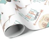 HAPPY CAMPER Cute Retro RV Cadeaupapier (Rol Hoek)