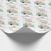 HAPPY CAMPER Cute Retro RV Cadeaupapier (Hoek)