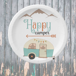 HAPPY CAMPER Cute Retro RV Papieren Bordje