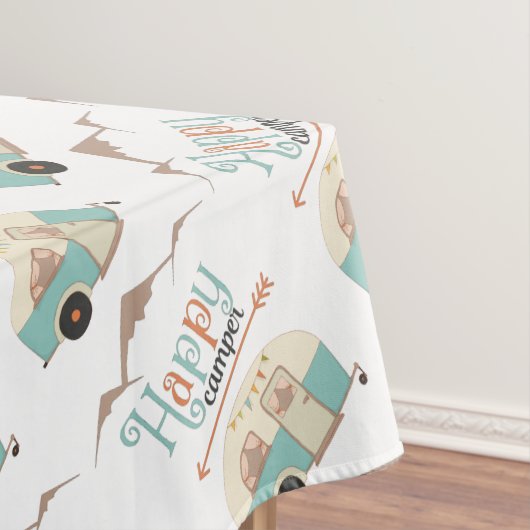 HAPPY CAMPER Cute Retro RV Tafelkleed (Voorbeeld)
