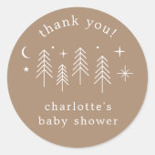 Happy Camper dank u Ronde Sticker (Voorkant)