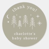 Happy Camper dank u Ronde Sticker (Voorkant)