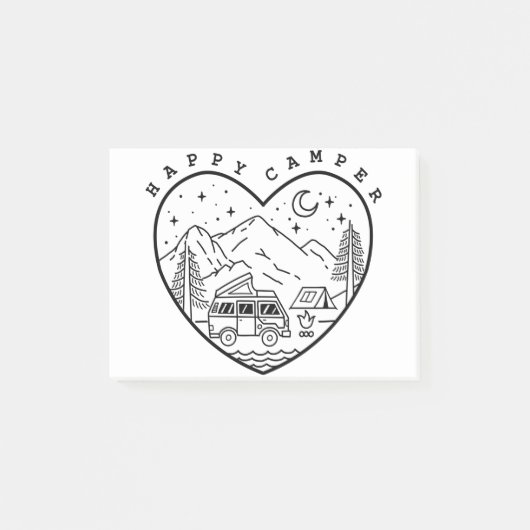Happy Camper Doodle Post-it® Notes (Voorkant)