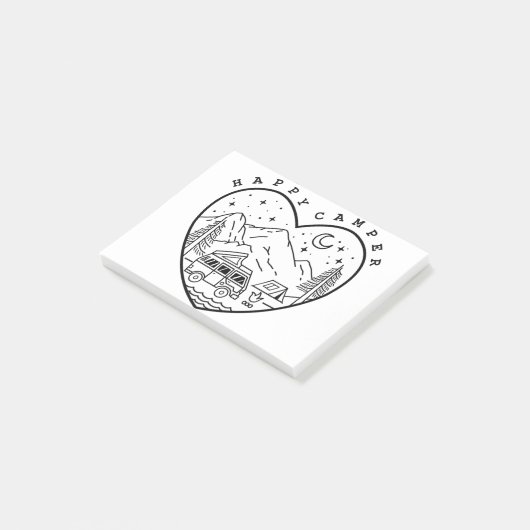 Happy Camper Doodle Post-it® Notes (Schuin)