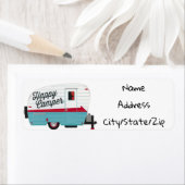 ***HAPPY CAMPER*** ÉTIQUETTE D'ADRESSE DE RETOUR (En situation)