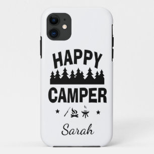 Happy Camper Fun Camping Quote iPhone 11 Hoesje