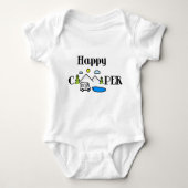 Happy Camper Fun Natuur Green Digital Art  Romper (Voorkant)