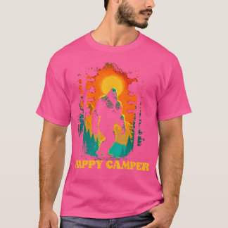 Happy Camper Grappig Bigfoot Wandelen Sasquatch Re T-shirt