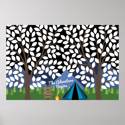 Happy Camper Guest Book Poster - 200 Signatures (Devant)