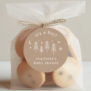 Happy Camper Het is een jongen Ronde Sticker