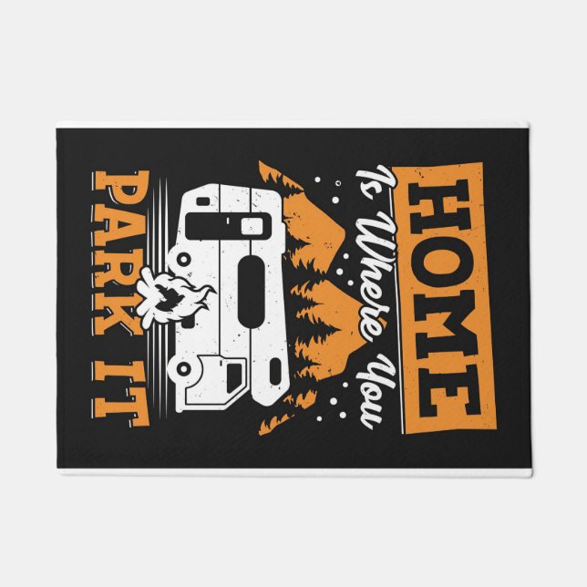 Happy Camper Home is waar je het parkeert Deurmat (Voorkant)