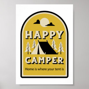 Happy Camper - Home is waar je tent is Poster