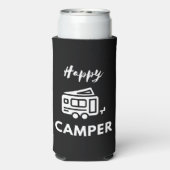 Happy Camper in wit met blauwe achtergrond (Seltzer Achterkant)