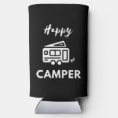 Happy Camper in wit met blauwe achtergrond (Achterkant)