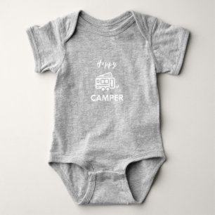 Happy Camper in wit met blauwe achtergrond Romper