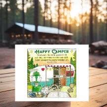 Happy Camper Inspirerend Briefkaart